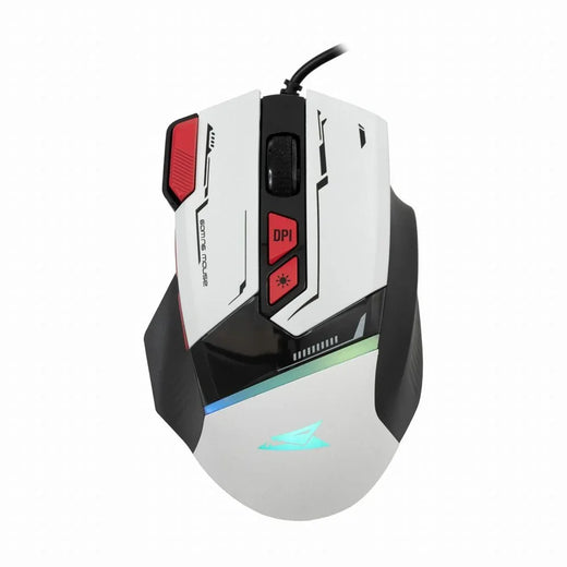 Baracuda MANTA RGB | Bekabelde Gaming Muis | Rechtshandig | USB-A | 12800 DPI | Wit - Essentify
