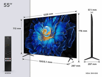 TCL 55C61KS | 55" 4K Ultra HD QD-MiniLED Smart TV | 60Hz | Google TV + Wifi | Dolby Vision | HDMI 2.1 (2025) - Essentify