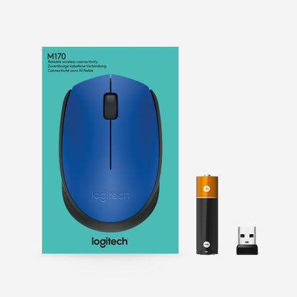 Logitech M171 | Draadloze Muis | Links- en Rechtshandig | RF | 1000 DPI | Zwart/Blauw