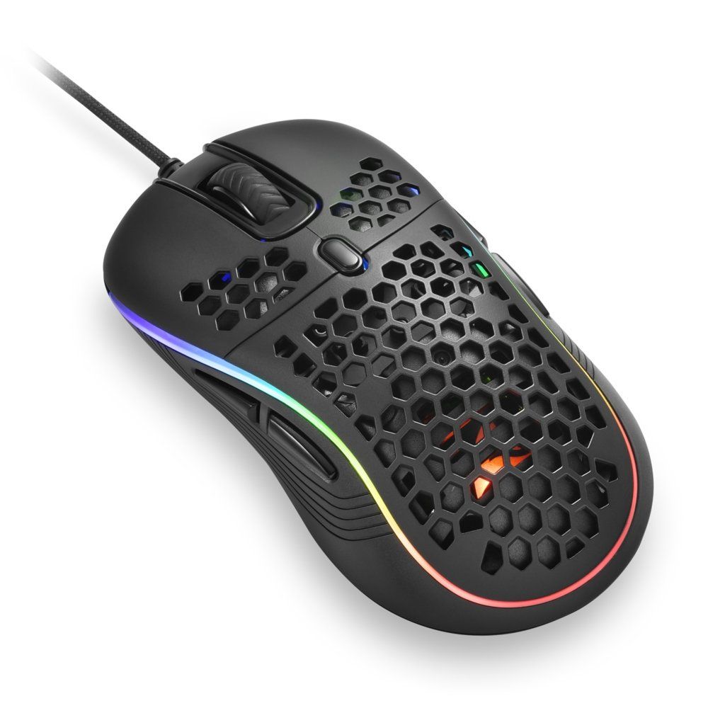 Sharkoon Light² S | Bekabelde Gaming Muis | Links- en Rechtshandig | USB-A | 6200 DPI | Zwart