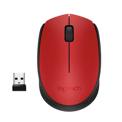 Logitech M171 | Draadloze Muis | Links- en Rechtshandig | RF | 1000 DPI | Rood/Zwart