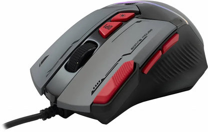 Baracuda MANTA RGB | Bekabelde Gaming Muis | Rechtshandig | USB-A | 12800 DPI | Grijs - Essentify