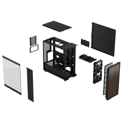 Fractal Design North TG Clear Charcoal | Midi Tower Case | Zwart