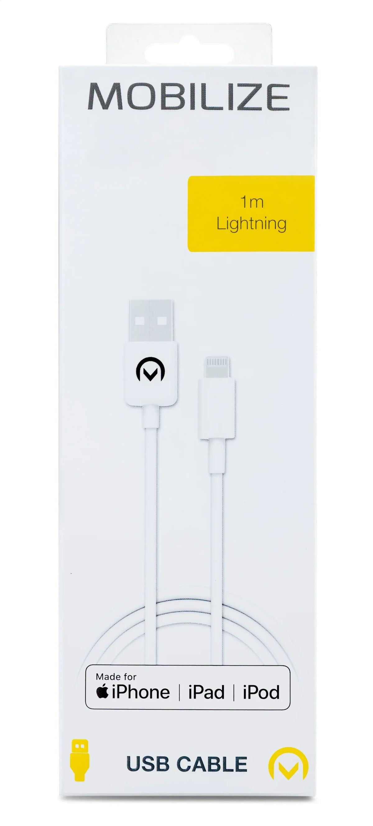 Mobilize Cable Usb To Apple Mfi Lightning 1M. 12W White - Essentify