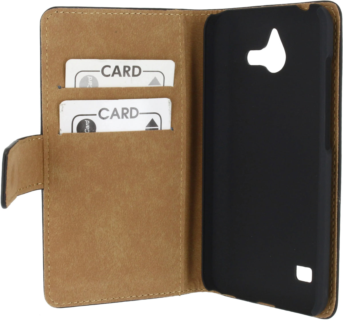 Mobilize Slim Wallet Book Case Huawei Ascend Y550 Black - Essentify