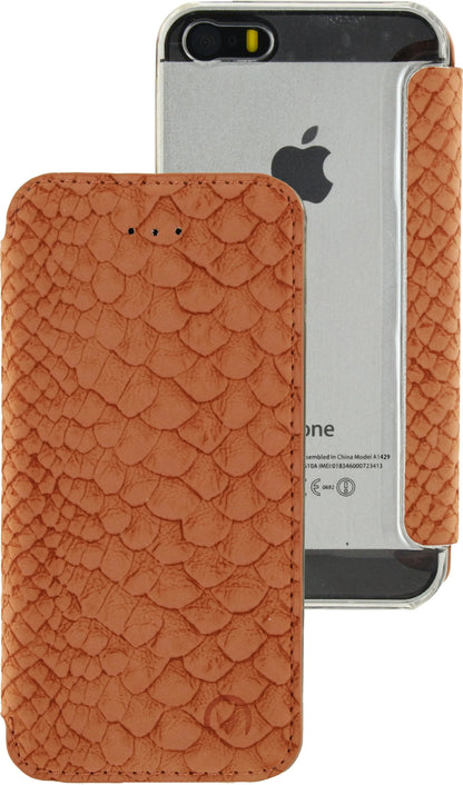 Mobilize Slim Gelly Booklet Apple Iphone 5/5S/Se Soft Snake Apricot - Essentify