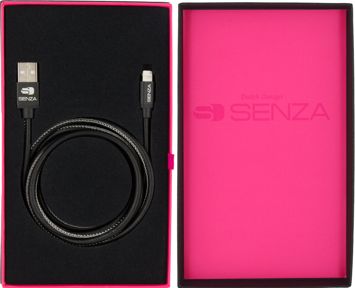 Senza Premium Leather Charge/Sync Cable Lightning 1.5M Black