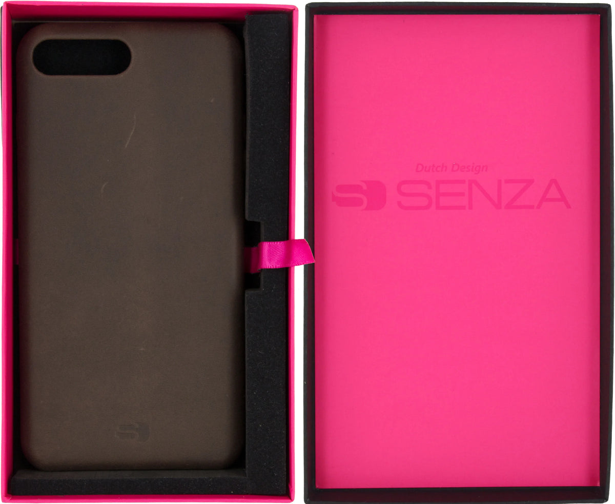 Senza Raw Leather Cover Apple Iphone 7 Plus/8 Plus Chestnut Brown - Essentify