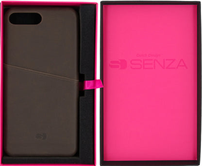 Senza Raw Leather Cover With Card Slot Apple Iphone 7 Plus/8 Plus Chestnut Brown - Essentify