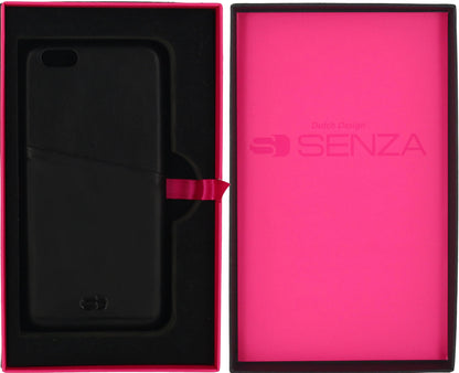 Senza Pure Leather Cover With Card Slot Apple Iphone 6/6S Deep Black - Essentify