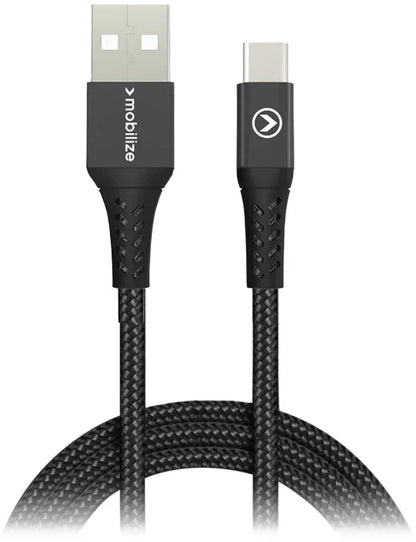 Mobilize Strong Nylon Cable Usb To Usb-C 2M. 15W Black - Essentify