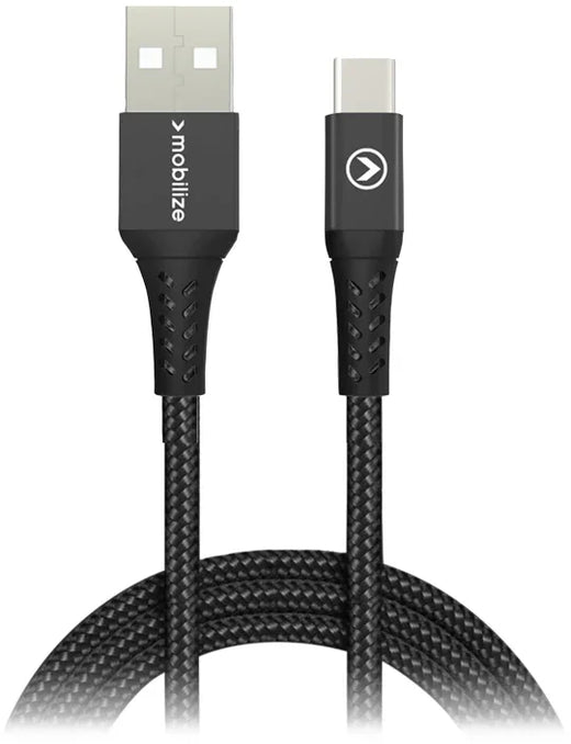 Mobilize Strong Nylon Cable Usb To Usb-C 2M. 15W Black - Essentify