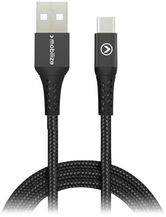 Mobilize Strong Nylon Cable Usb To Usb-C 2M. 15W Black