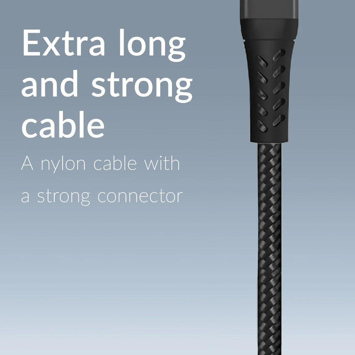 Mobilize Strong Nylon Cable Usb To Usb-C 2M. 15W Black - Essentify