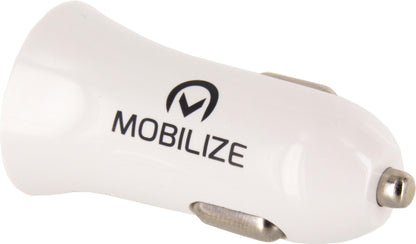 Mobilize Car Charger 2X Usb 24W + Usb To Apple Mfi Lighting Cable 1M. White