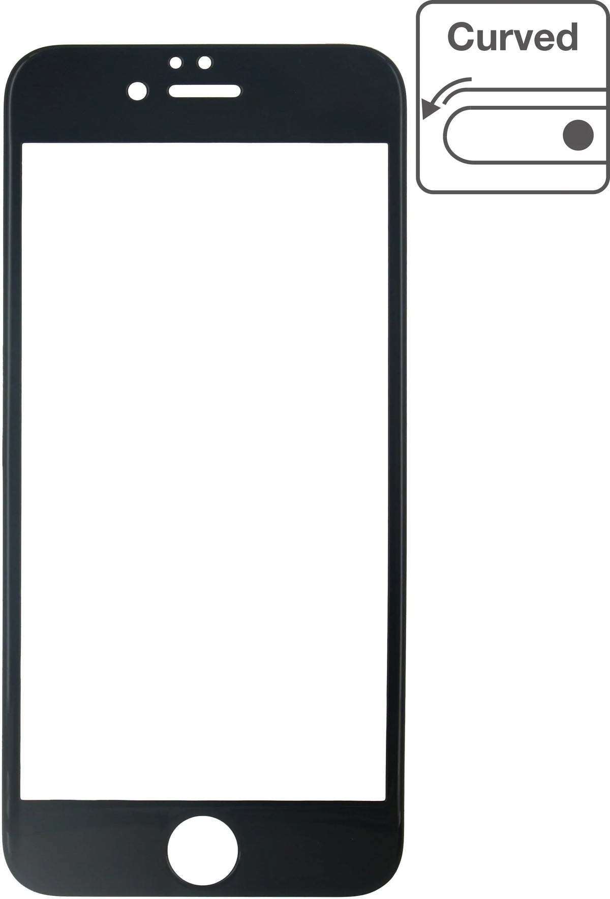 Mobilize Edge-To-Edge Glass Screen Protector Apple Iphone 6/6S Black Full Glue - Essentify