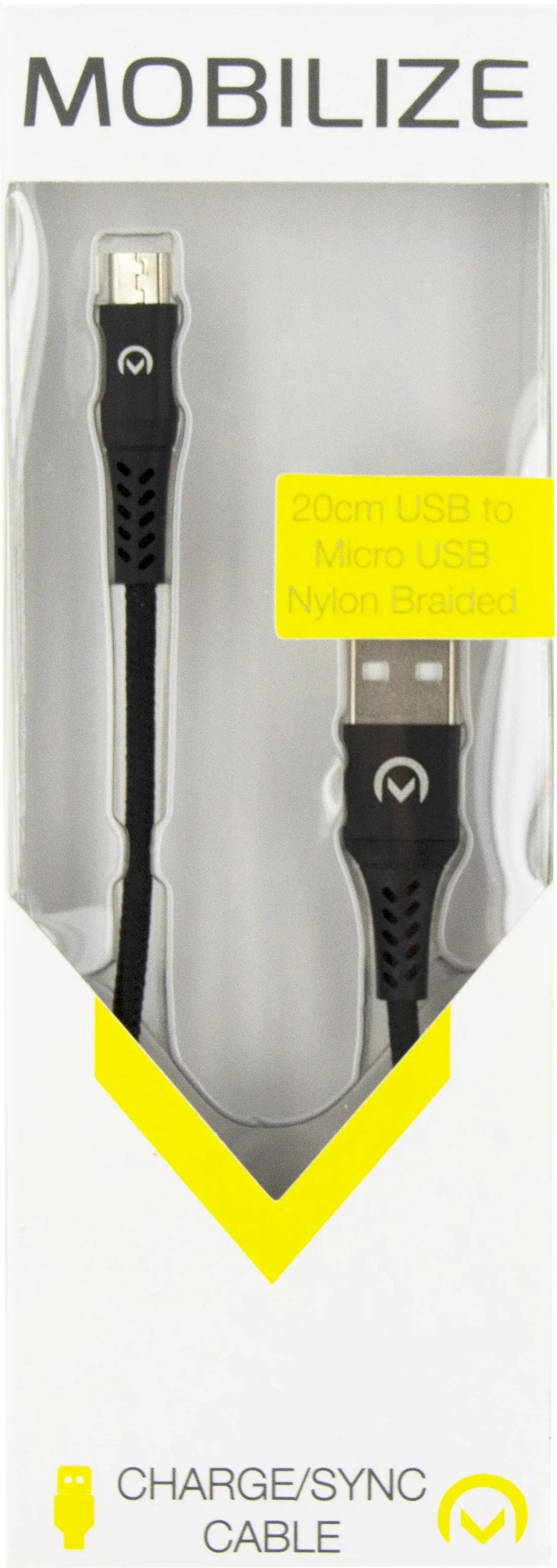 Mobilize Strong Nylon Cable Usb To Micro Usb 1M. 12W Black - Essentify