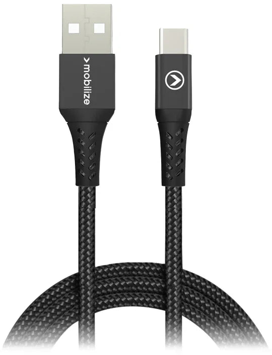 Mobilize Strong Nylon Cable Usb To Usb-C 1M. 15W Black - Essentify