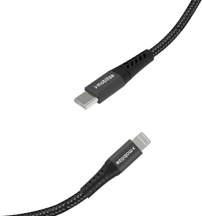 Mobilize Strong Nylon Cable Usb-C To Mfi Lightning 1M. 60W Black - Essentify