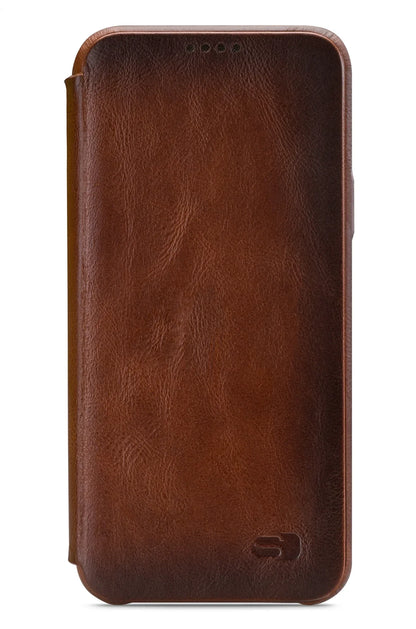 Senza Desire Skinny Leather Wallet Samsung Galaxy S9 Burned Cognac - Essentify