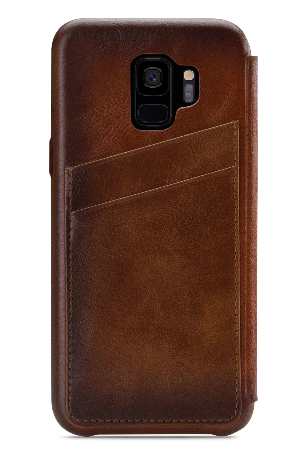 Senza Desire Skinny Leather Wallet Samsung Galaxy S9 Burned Cognac - Essentify