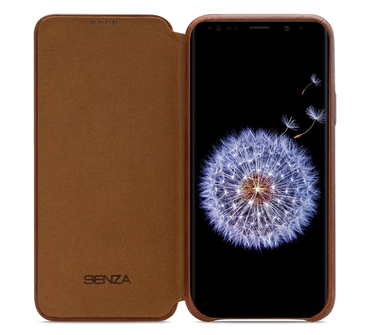 Senza Desire Skinny Leather Wallet Samsung Galaxy S9 Burned Cognac - Essentify