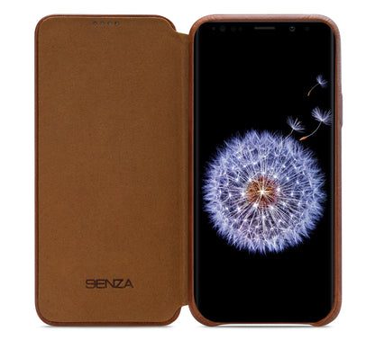 Senza Desire Skinny Leather Wallet Samsung Galaxy S9 Burned Cognac - Essentify