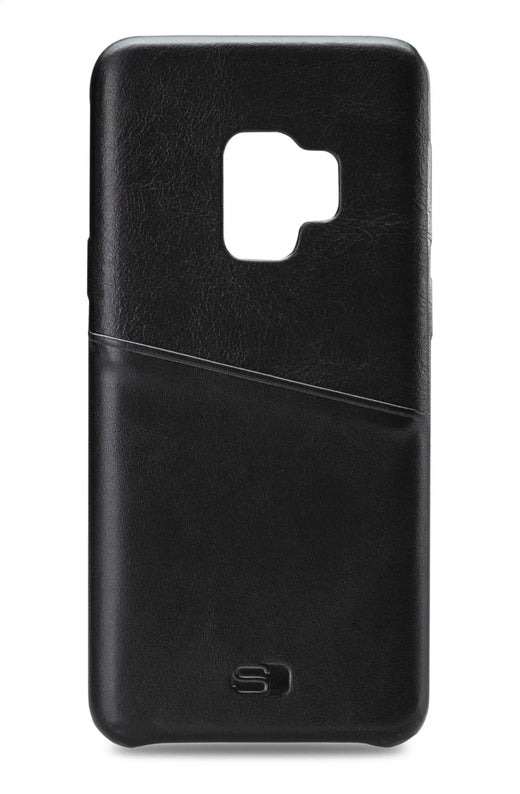 Senza Pure Leather Cover With Card Slot Samsung Galaxy S9 Deep Black - Essentify