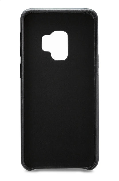 Senza Pure Leather Cover With Card Slot Samsung Galaxy S9 Deep Black - Essentify