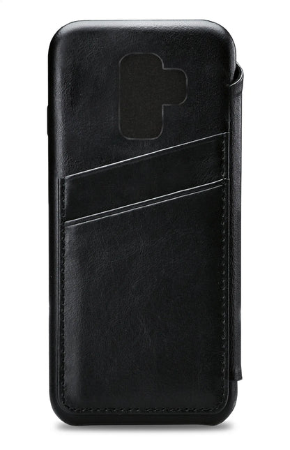 Senza Pure Skinny Leather Wallet Samsung Galaxy S9 Deep Black - Essentify