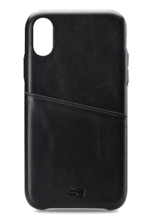 Senza Pure Leather Cover With Card Slot Apple Iphone Xs Max Deep Black - Essentify