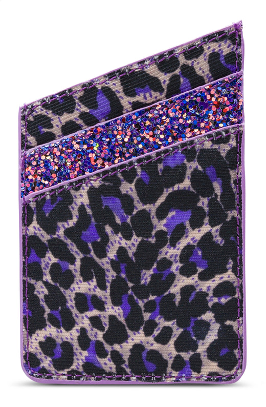 My Style Universal Sticky Card Pocket Purple Leopard
