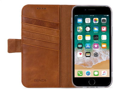 Senza Desire Leather Wallet Apple Iphone 7/8/Se (2020/2022) Burned Cognac - Essentify