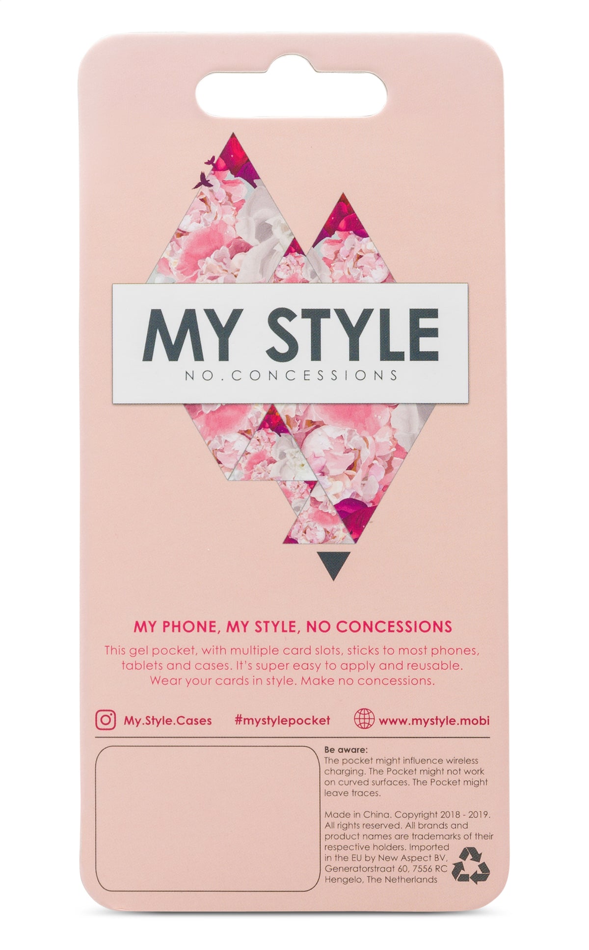 My Style Universal Sticky Card Pocket Pink Shimmer