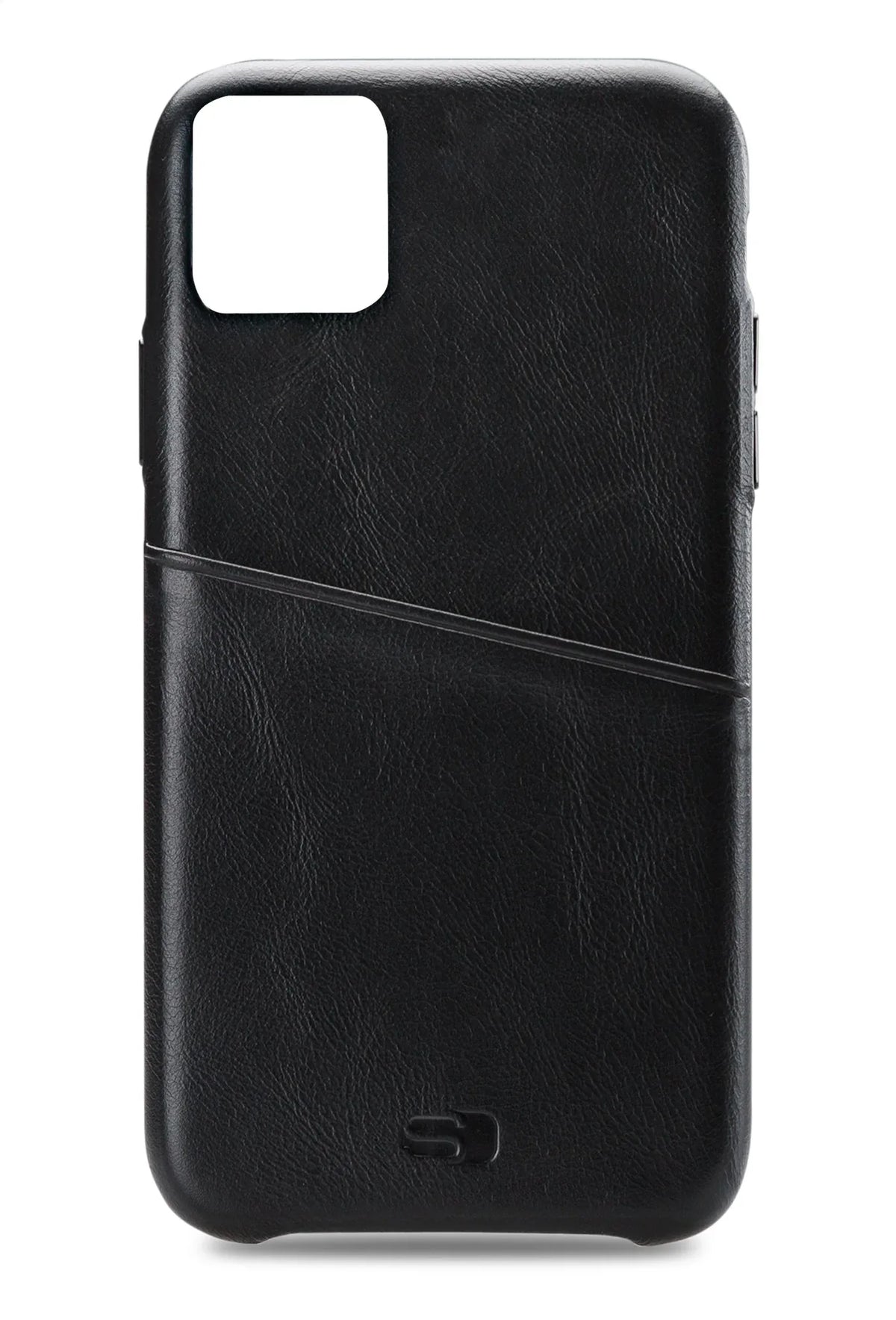 Senza Pure Leather Cover With Card Slot Apple Iphone 11 Pro Deep Black - Essentify