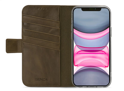 Senza Desire Leather Wallet Apple Iphone 11 Pro Burned Olive - Essentify