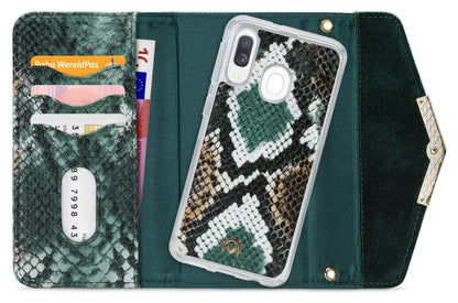 Mobilize 2In1 Gelly Velvet Clutch For Samsung Galaxy A40 Green Snake - Essentify
