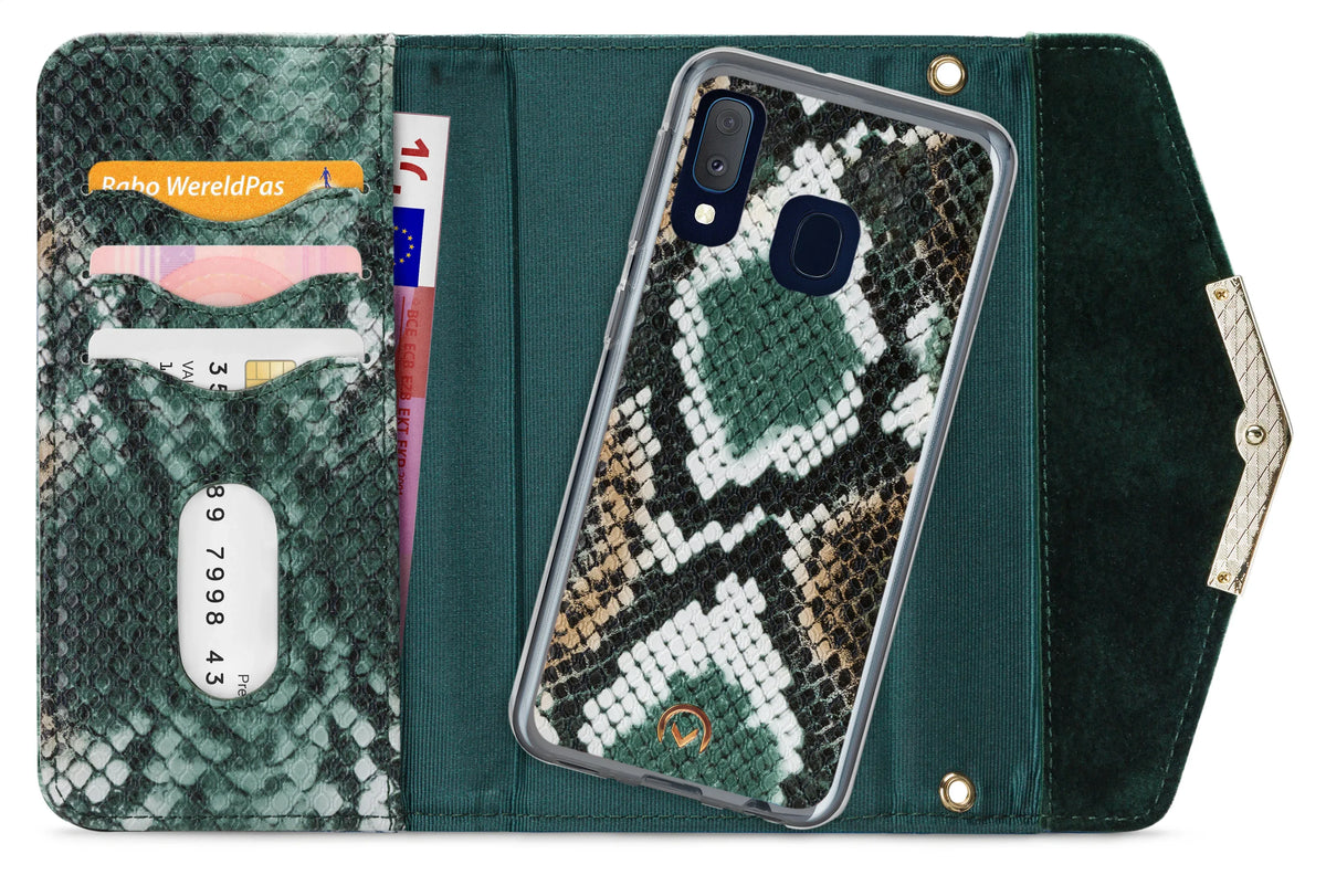 Mobilize 2In1 Gelly Velvet Clutch For Samsung Galaxy A20E Green Snake - Essentify