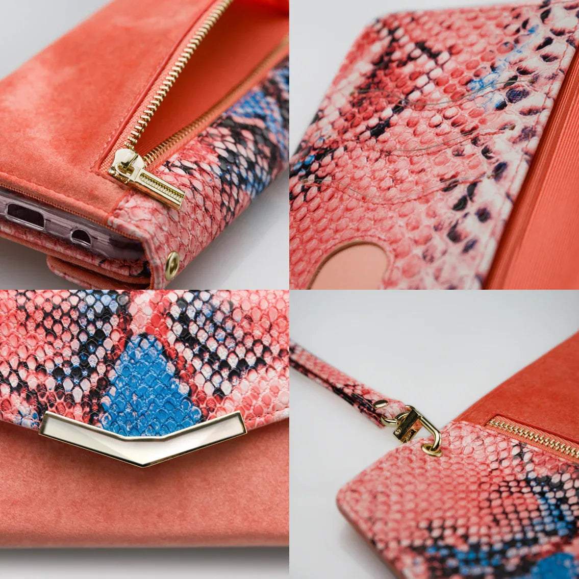 Mobilize 2In1 Gelly Velvet Clutch For Apple Iphone 6/6S/7/8/Se (2020/2022) Coral Snake - Essentify