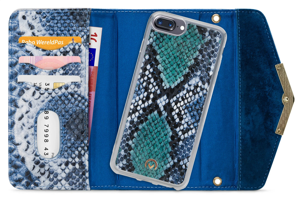 Mobilize 2In1 Gelly Velvet Clutch For Apple Iphone 6 Plus/6S Plus/7 Plus/8 Plus Royal Blue Snake - Essentify