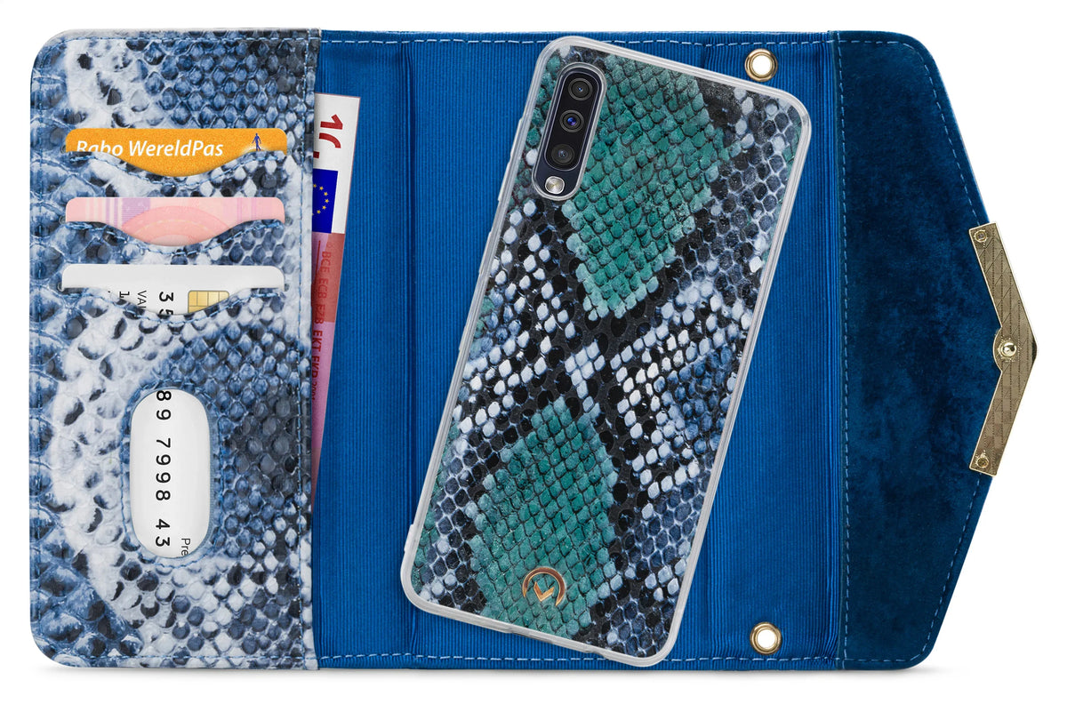 Mobilize 2In1 Gelly Velvet Clutch For Samsung Galaxy A30S/A50 Royal Blue Snake - Essentify