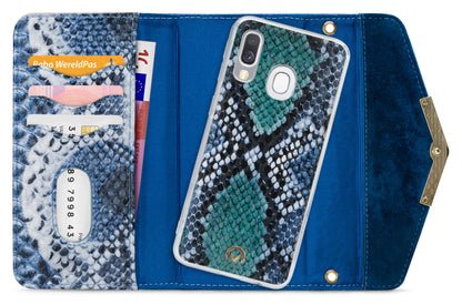 Mobilize 2In1 Gelly Velvet Clutch For Samsung Galaxy A40 Royal Blue Snake - Essentify