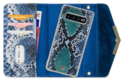 Mobilize 2In1 Gelly Velvet Clutch For Samsung Galaxy S10 Royal Blue Snake - Essentify