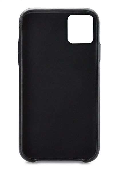 Senza Pure Leather Cover With Card Slot Apple Iphone 11 Pro Max Deep Black - Essentify
