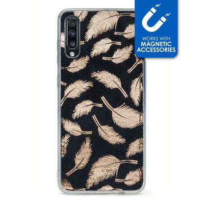 My Style Magneta Case For Samsung Galaxy A70 Golden Feathers - Essentify