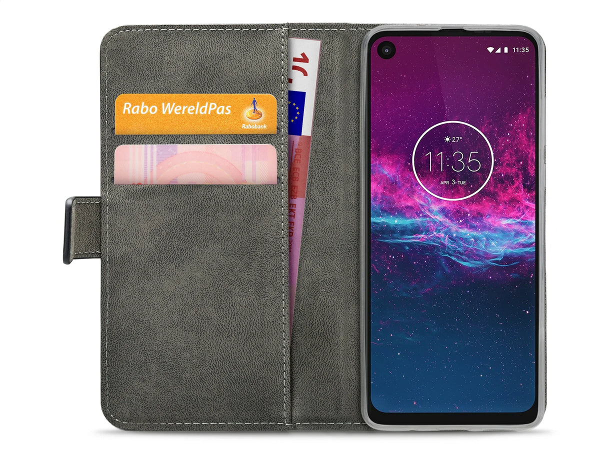 Mobilize Classic Gelly Wallet Book Case Motorola One Action Black - Essentify