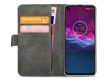Mobilize Classic Gelly Wallet Book Case Motorola One Action Black - Essentify