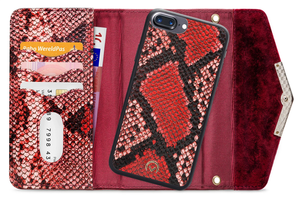 Mobilize 2In1 Gelly Velvet Clutch For Apple Iphone 6 Plus/6S Plus/7 Plus/8 Plus Red Snake - Essentify