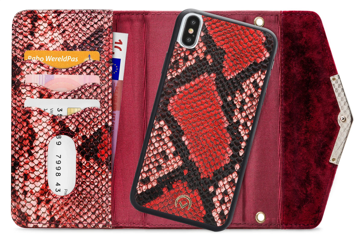 Mobilize 2In1 Gelly Velvet Clutch For Apple Iphone X/Xs Red Snake - Essentify