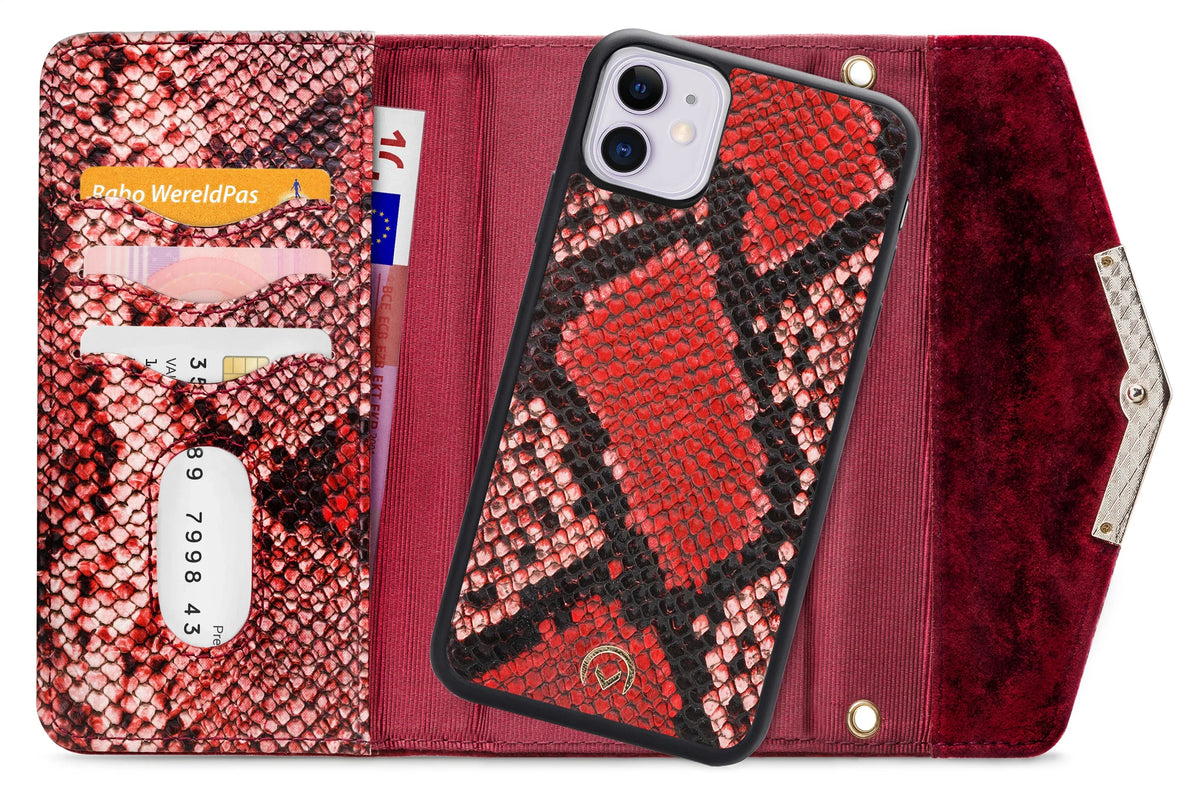 Mobilize 2In1 Gelly Velvet Clutch For Apple Iphone 11 Red Snake - Essentify